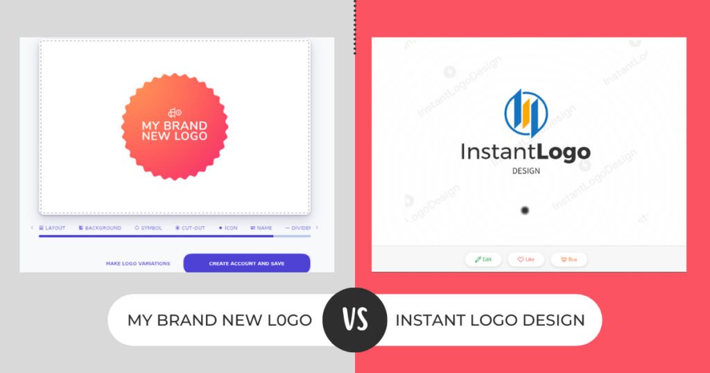 Instant Logo vs Brand New Logo Customization Dashboard