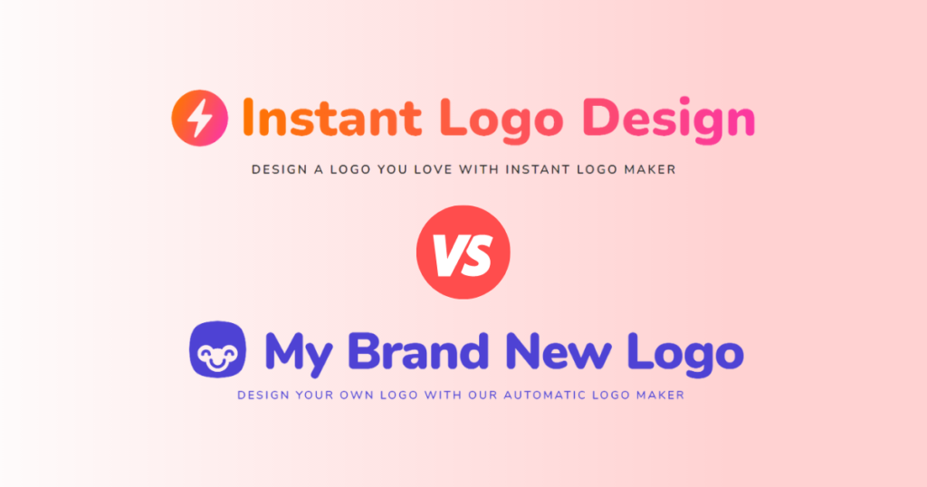 photo that shows instant logo design vs my brand new logo