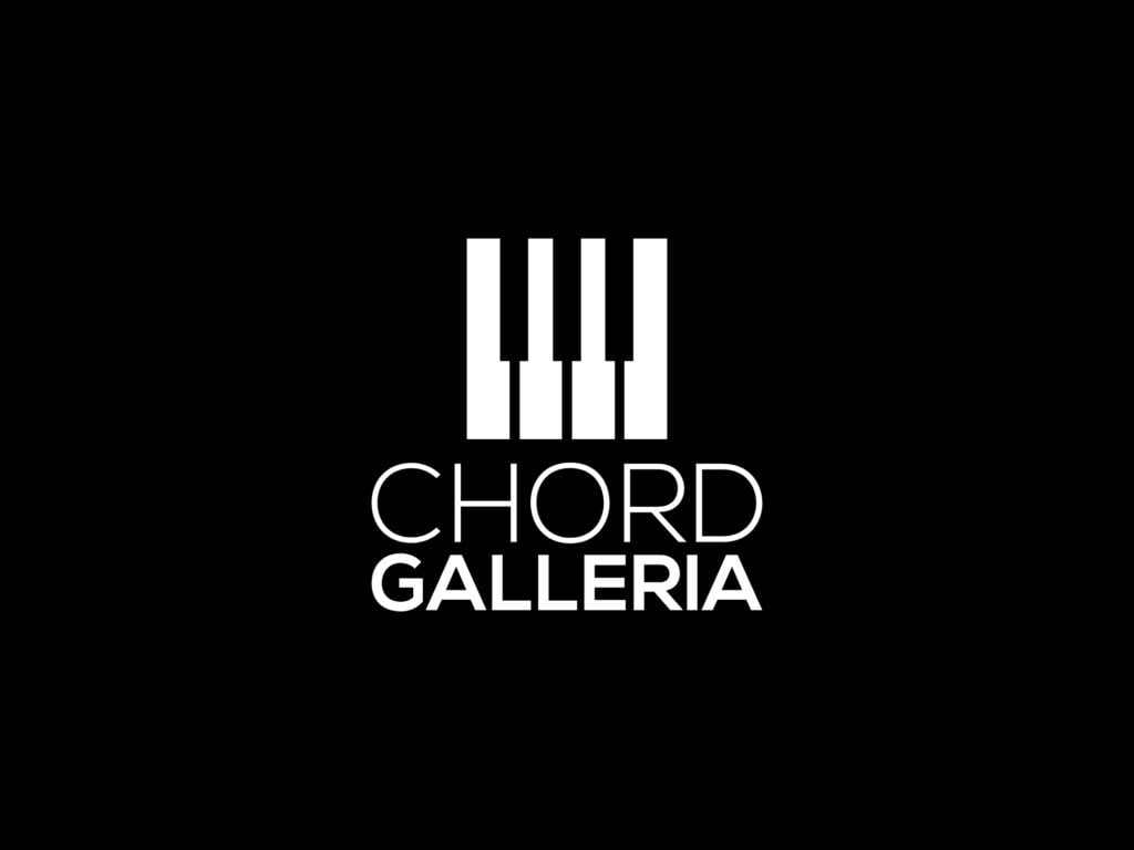 Chord logo design as a sample of what is a logo, inverted logo on a black background
