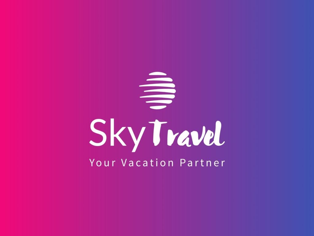 skytravel logo design, travel logo, travel agency logo