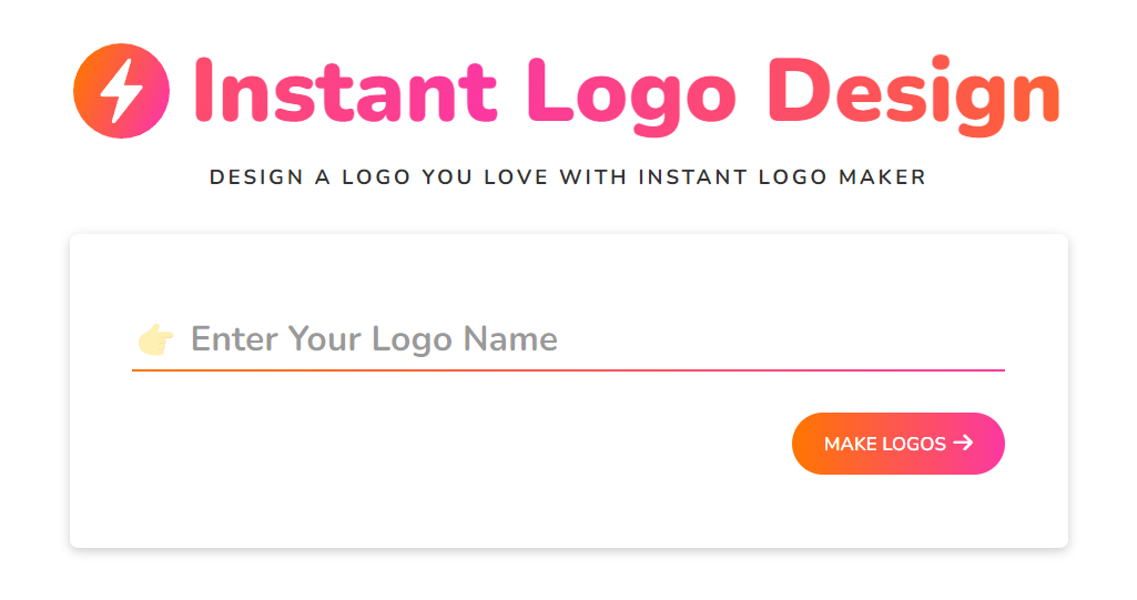 Instant Logo Design home page