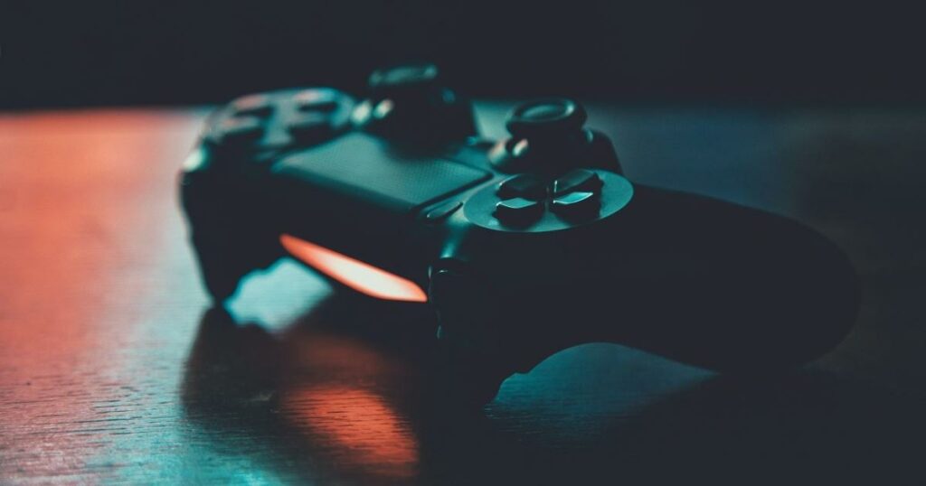 image of gaming controller with dark complexion