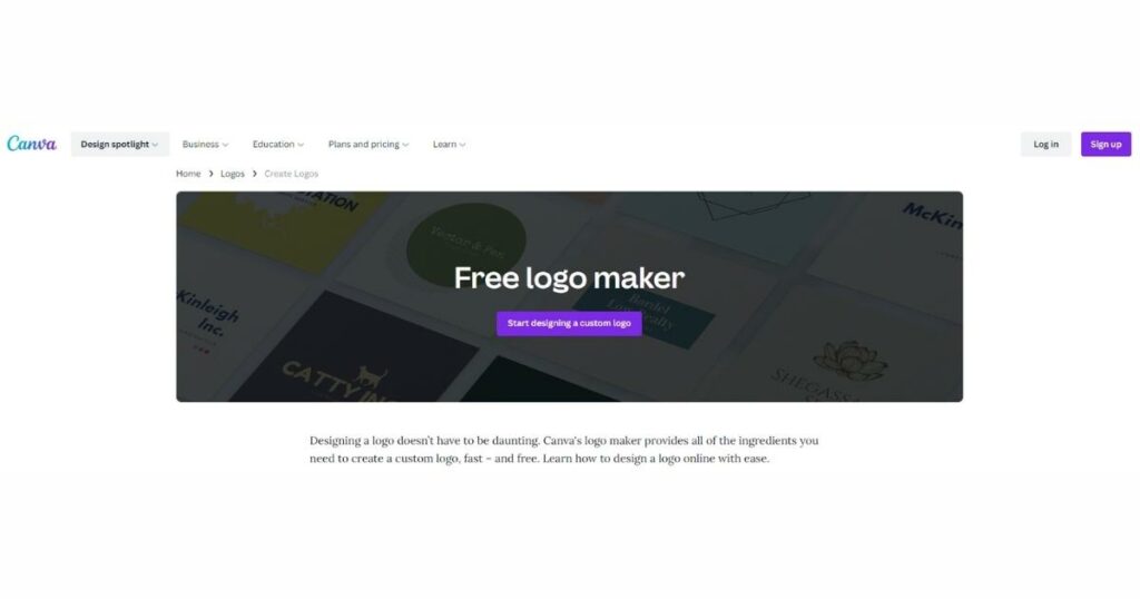 Canva Logo Generator Landing Page