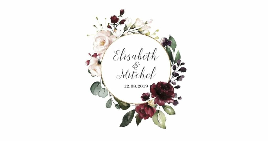 Elisabeth and mitchel as a sample wedding logo