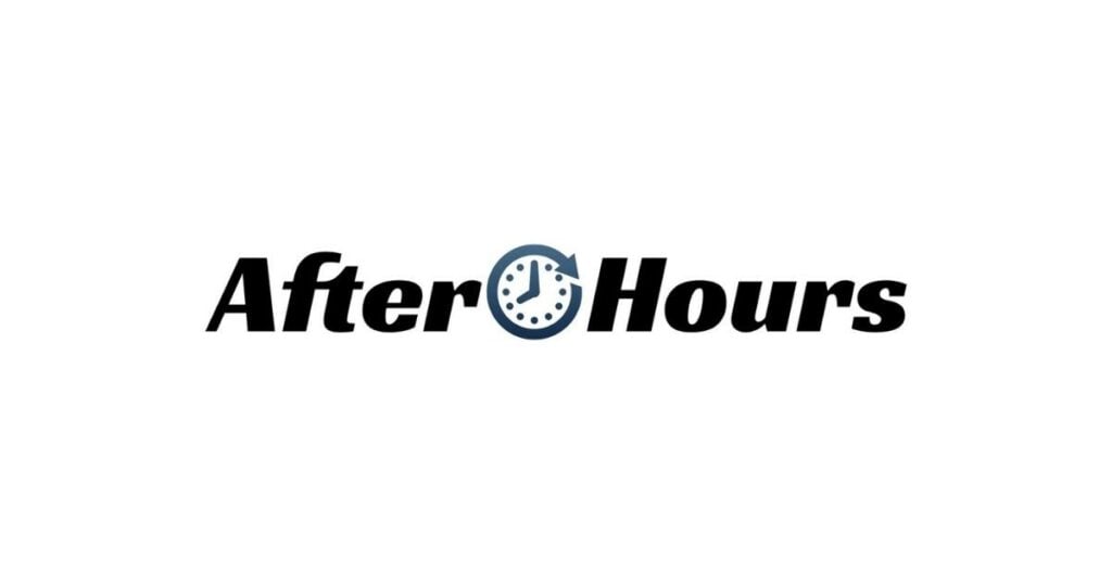 afterhours logo design in white background