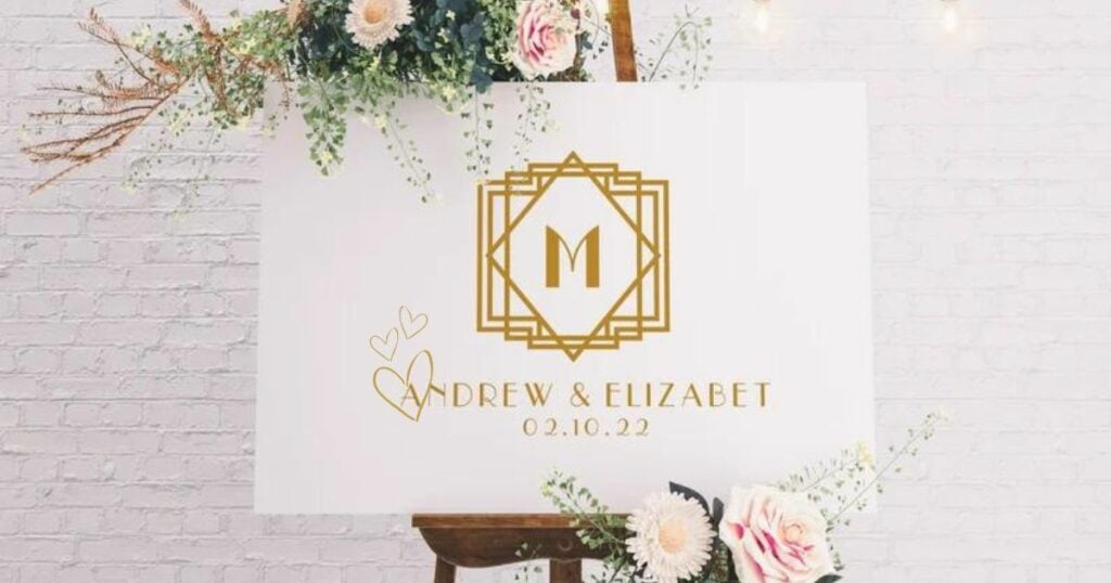andrew and elizabet wedding logo