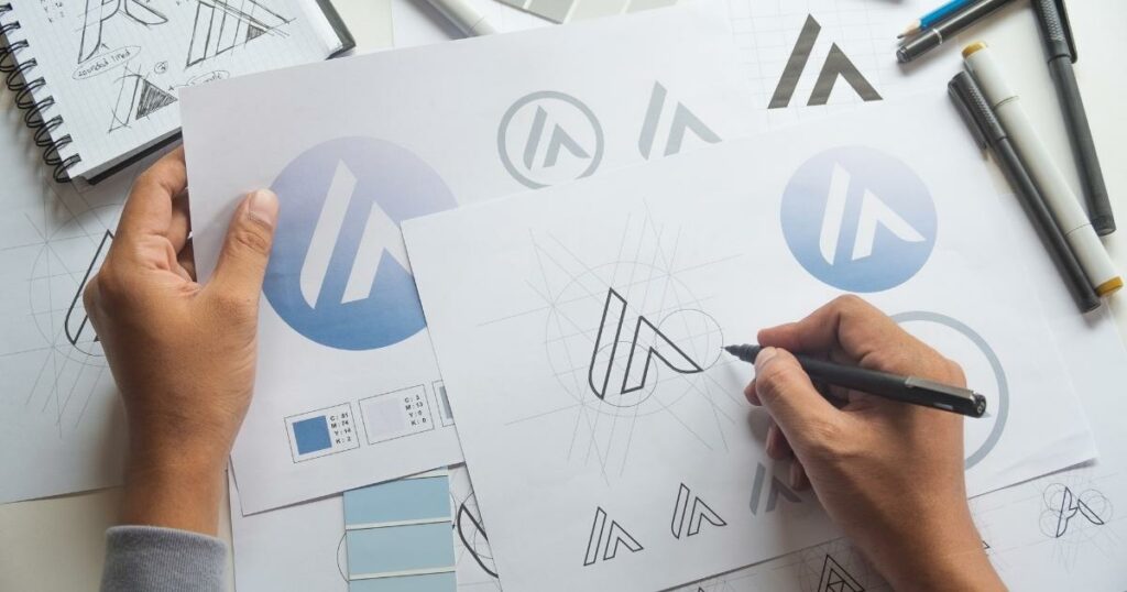 sketching a logo design