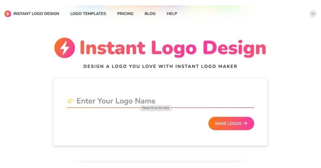 Instant Logo Design Home Page