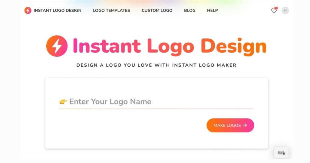 Instant Logo Design landing page