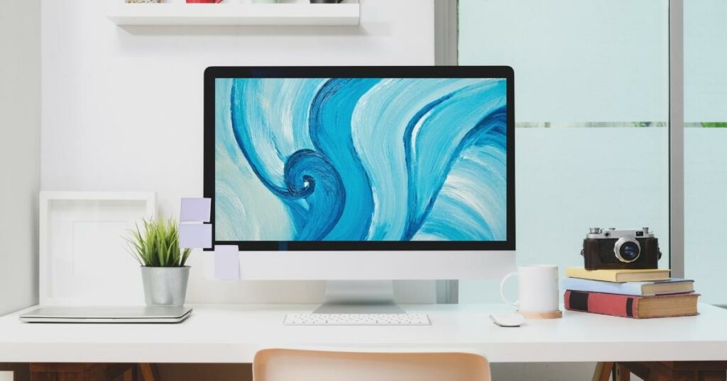 abstract wallpaper design on monitor