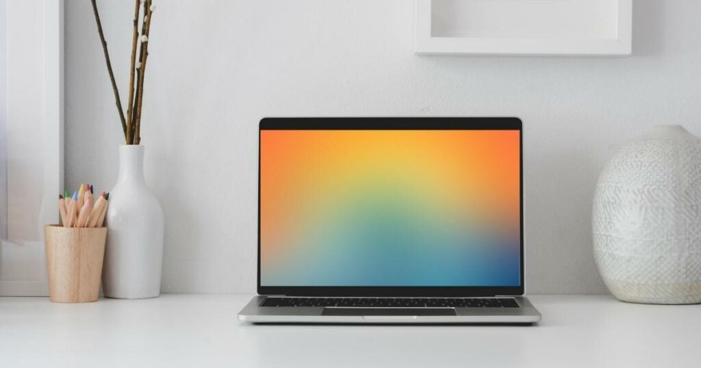 gradient colors on laptop