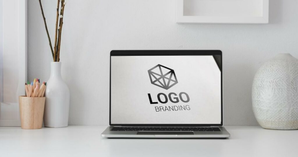 logo branding on laptop screen