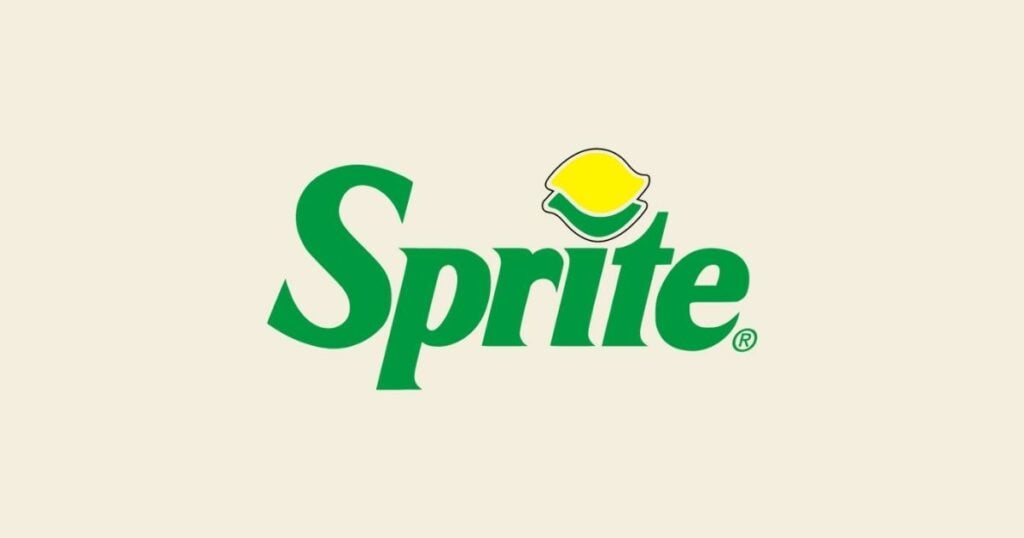 sprite logo from 1995 to 2003, green font with a yellow lemon logo