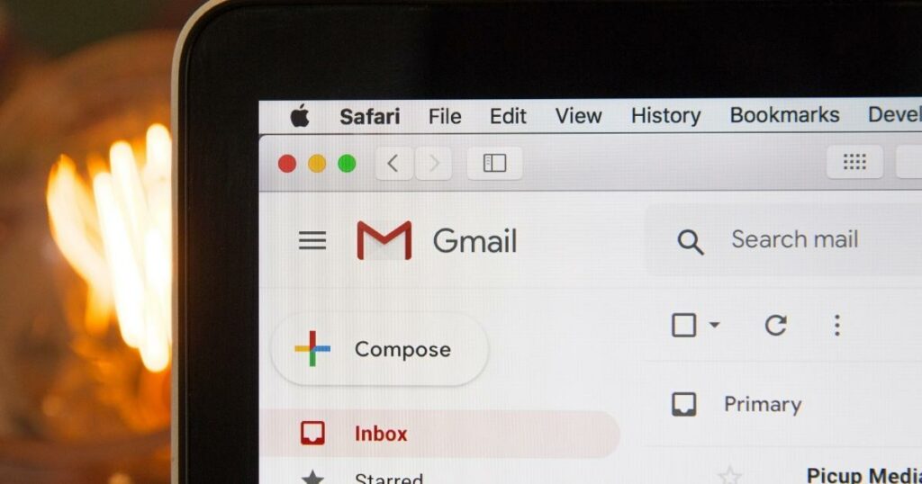 shot of gmail site