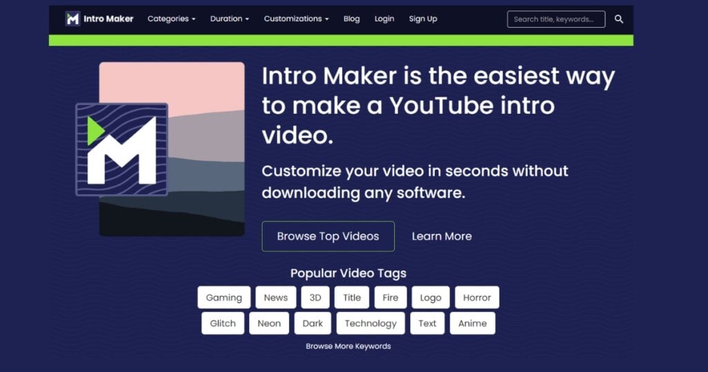 Intro Maker Landing Page