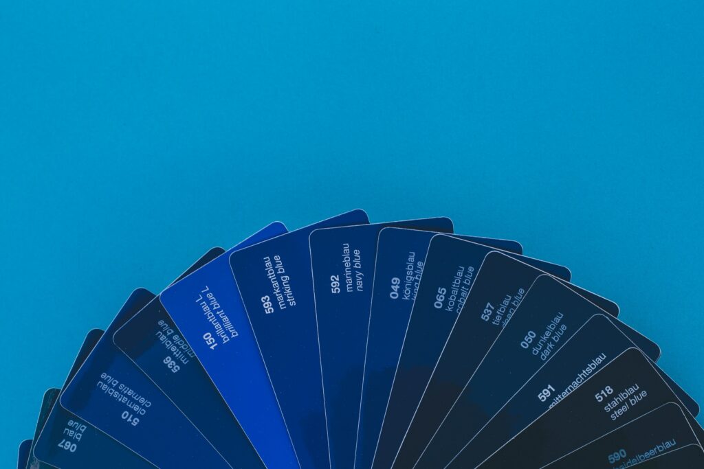 blue color palette, brand guidelines on color palette and how to maintain consistency across all marketing
