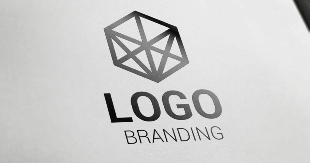 logo branding text printed on paper
