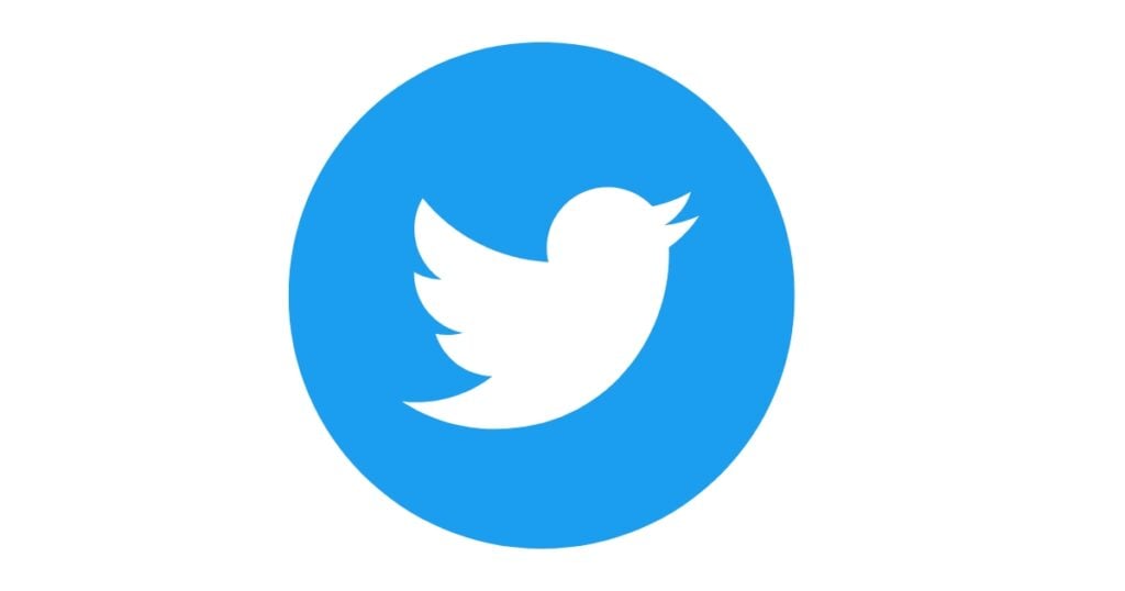 The official twitter bird icon design on colors blue and white.