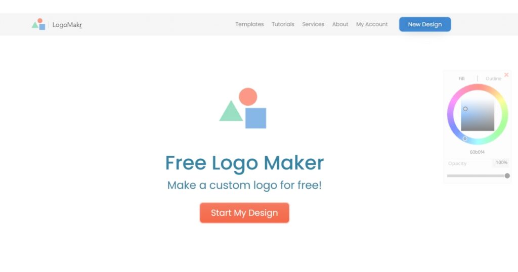 Screenshot of updated LogoMakr Home Page