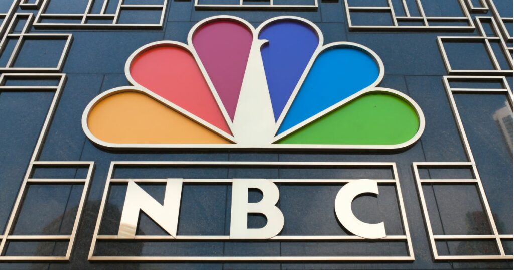 NBC logo as seen through the station building