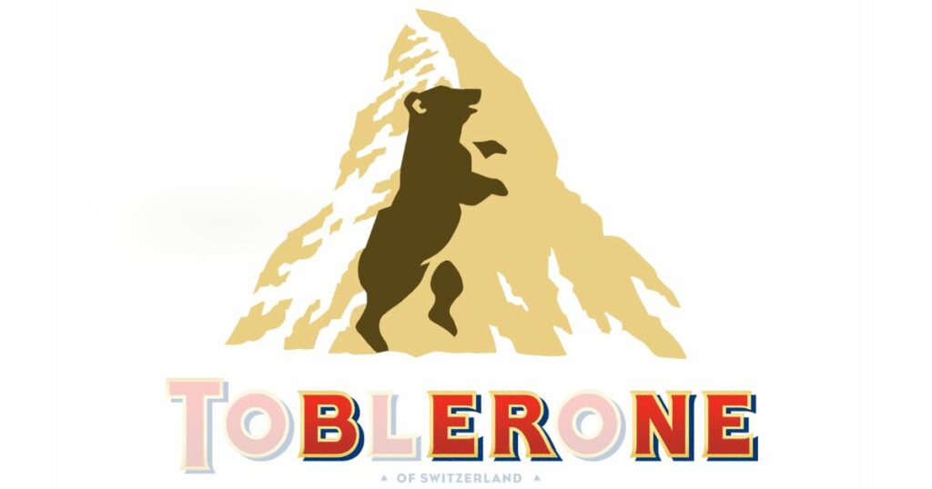 Toblerone logo in isolated white background