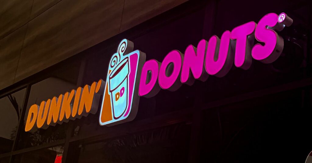 dunkin donuts logo store sign board