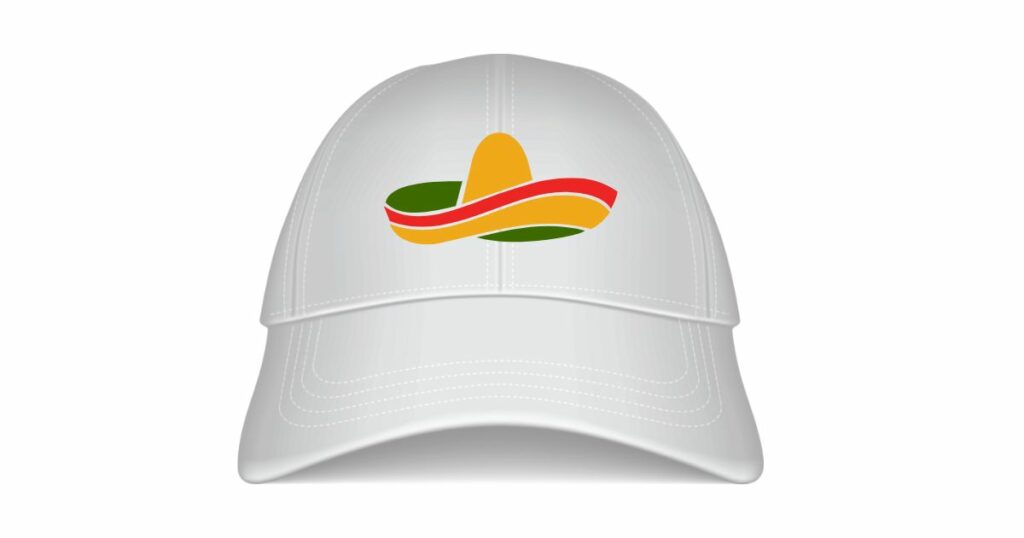 white cap with a logo in isolated white background