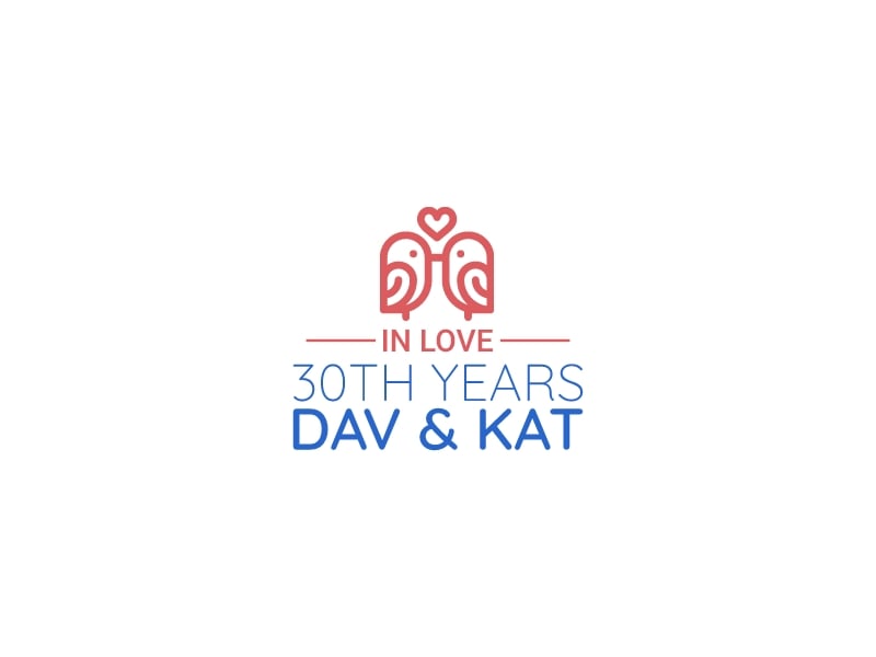 30th Years Dav & Kat logo design
