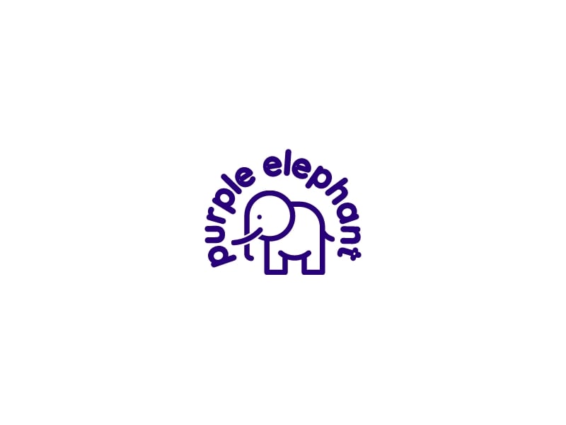 purple elephant logo design